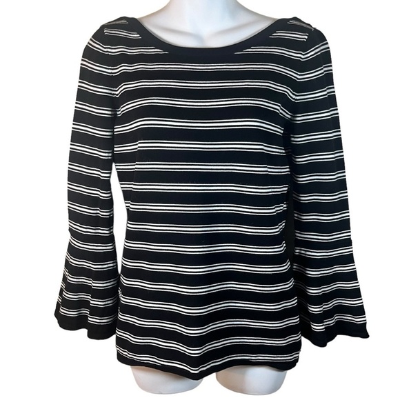 WHBM Striped Bell Sleeve Top in EUC size S - Picture 1 of 12